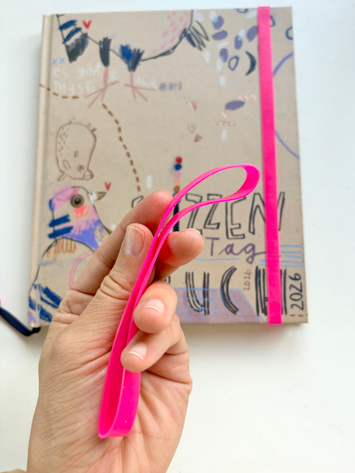 1Stk. Gummiband Neon Pink