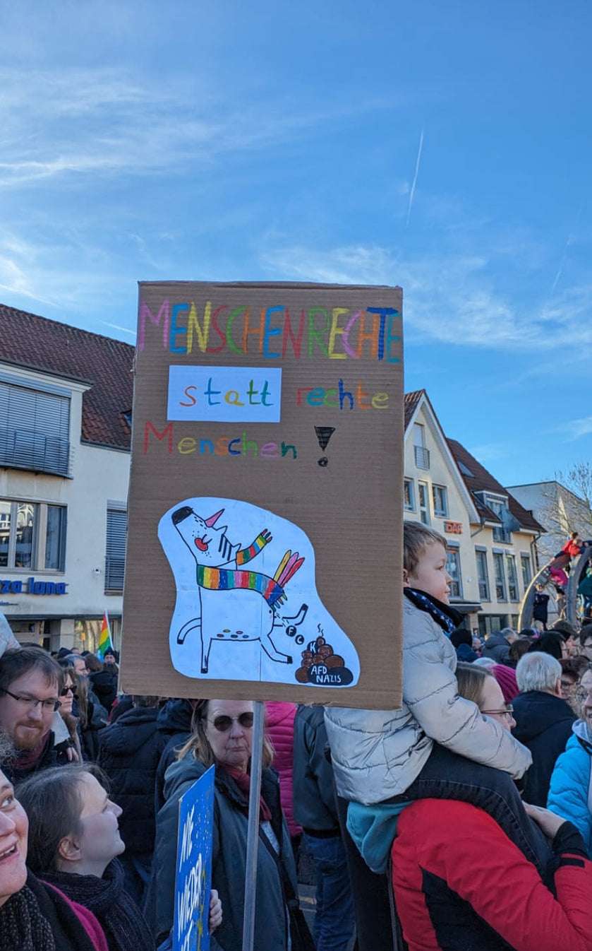 Demoplakat Fck AFD Einhorn | Downloaddatei