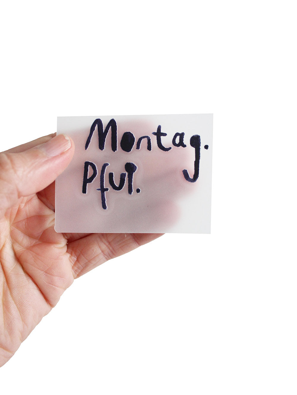 bügelbild randlos montag pfui von halfbird in hand gehalten