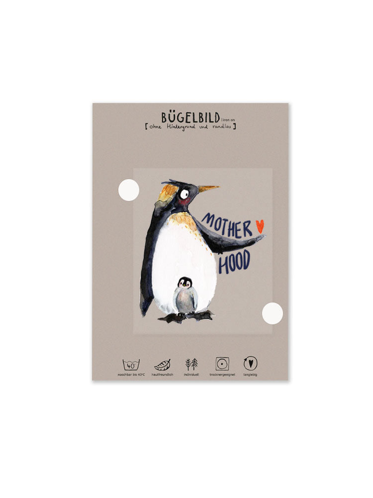 Bügelbild randlos "Motherhood Pinguin"