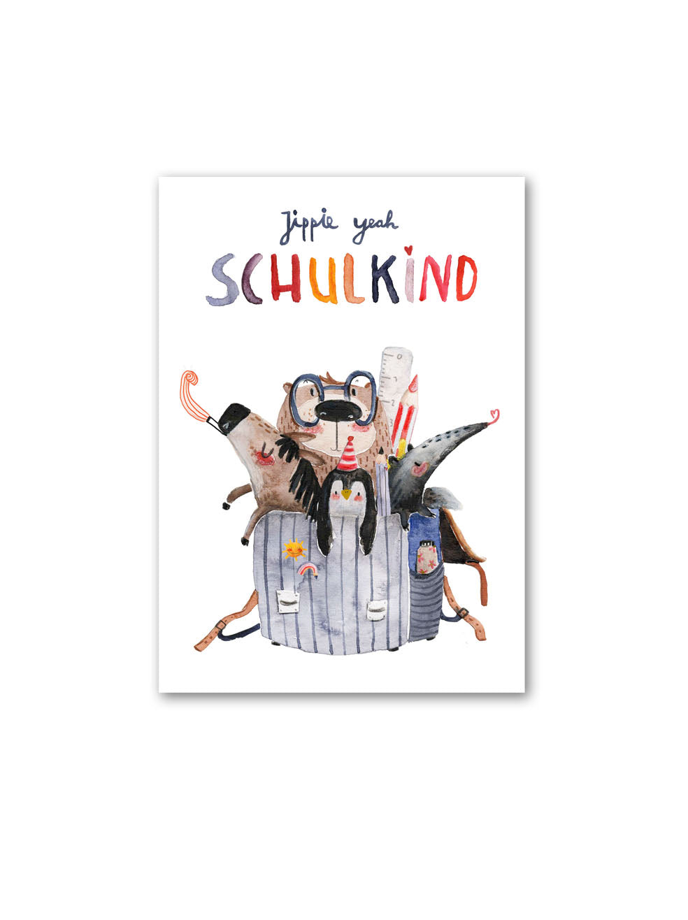 Postkarte "jippie yeah Schulkind"