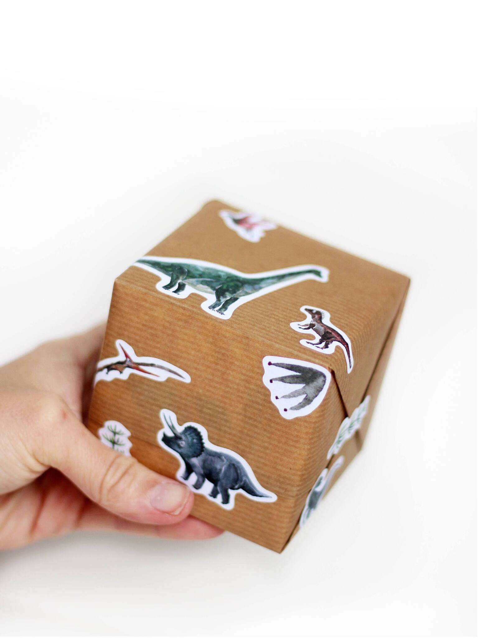 Stickerbogen Dinosaurier | Recyclingpapier 2 Bögen