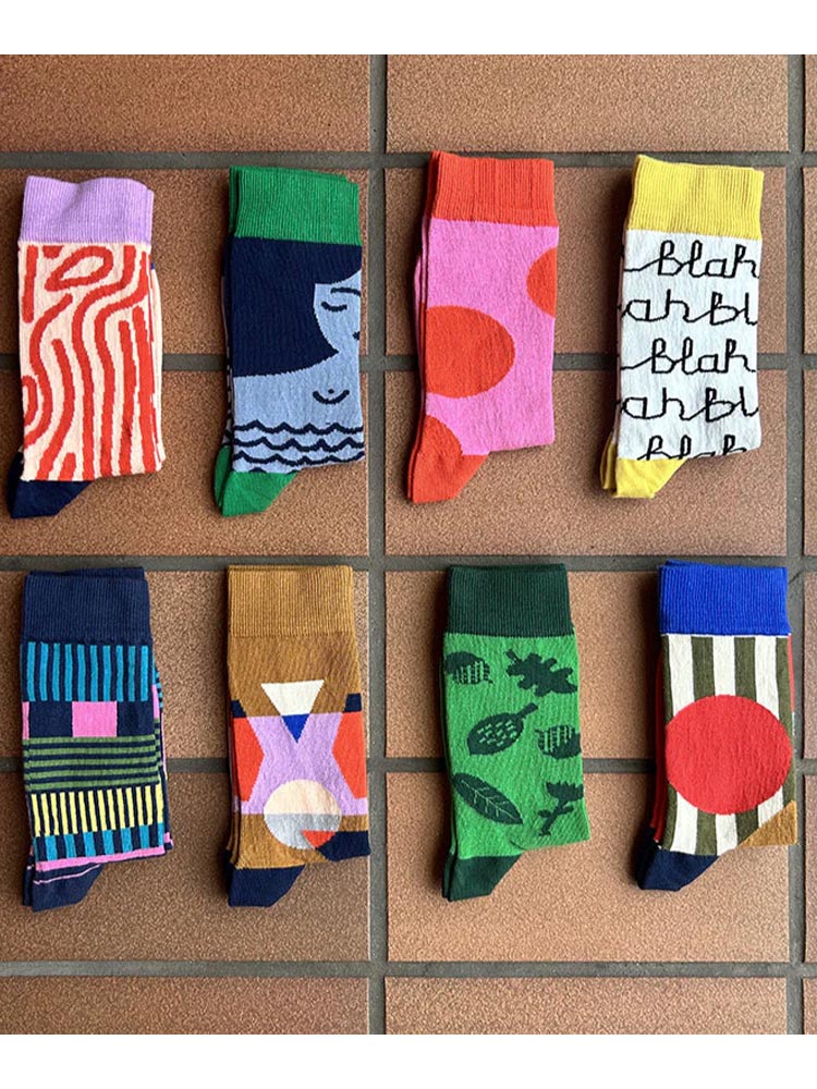 Socken "Kaleido" rost lila rot
