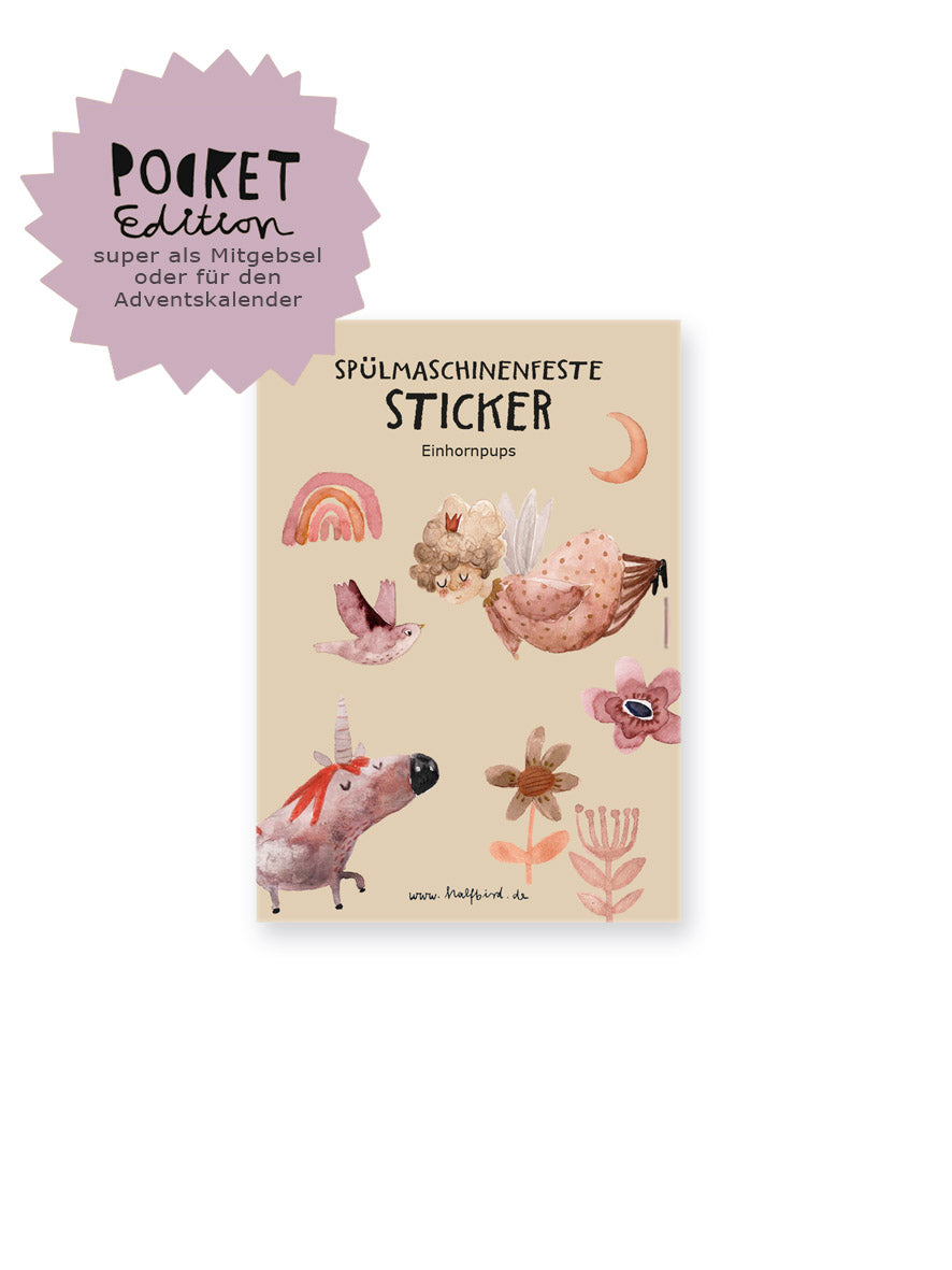 spülmaschinenfeste Sticker "Einhornpups" | Pocket Edition