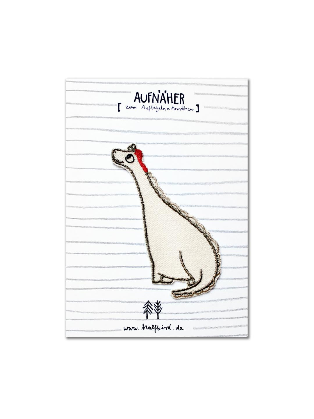 Aufnäher Dino zum Aufbügeln oder Annähen auf einer Karte