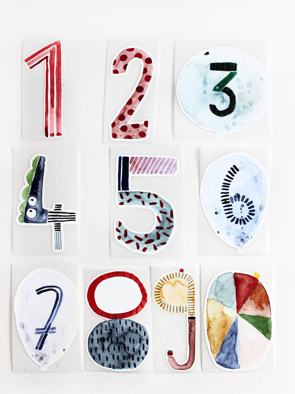 Bügelbild für Textilien, Zahlen von Null bis Neun 0-9 als Applikation für Kleidung von halfbird