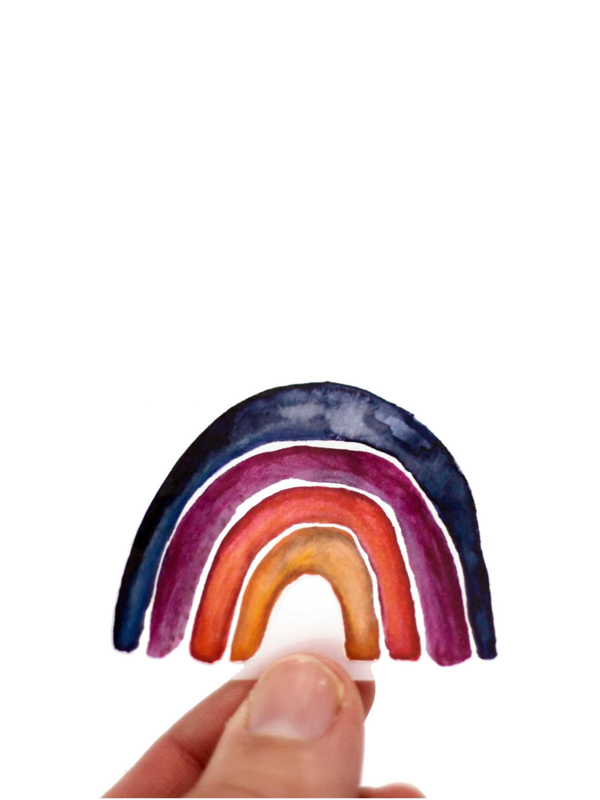 Bügelbild Regenbogen von halfbird in den Farben dunkelblau, lila rot und gelb