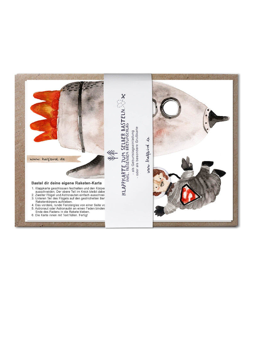 Rakete zum selber basteln mit Astronaut
