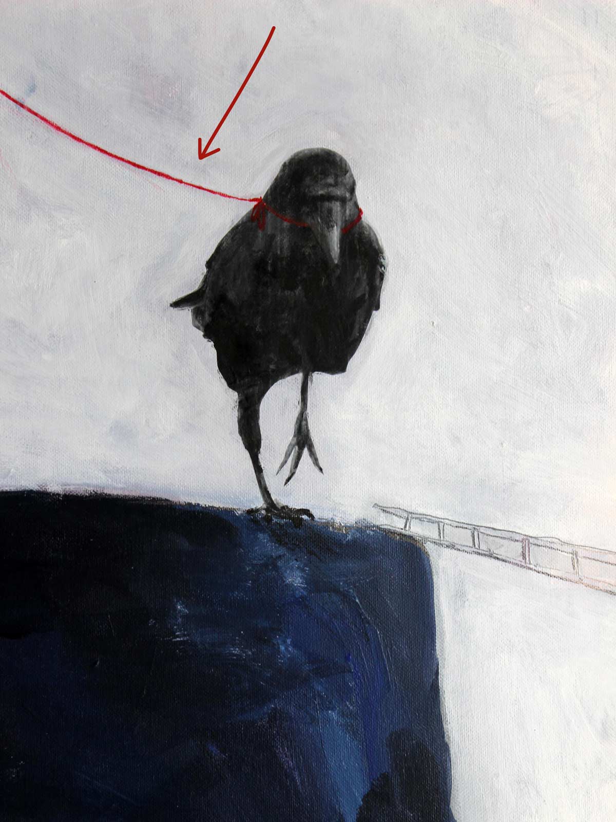 roter Albrecht Dürer Stift von Faber Castell auf "Luftnummer" Bild auf Leinwand von Halfbird