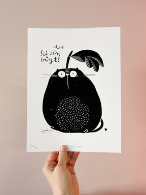 Art Print/ Siebdruck Birnatze von Halfbird