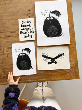 Art Print/ Siebdrucke Birnatze, Penis Buddies, Kinder kommt nörgeln  von Halfbird