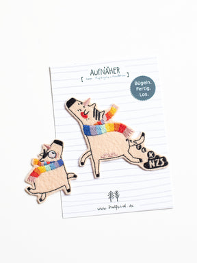 Aufnäher Einhorn klein und FCK NZS Einhorn von Halfbird