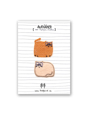 Aufnäher Set Katzen von Halfbird auf Karte mit Anleitung