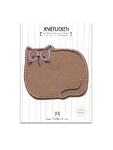 Knieflicken Katze braun auf Anleitungskarte von Halfbird