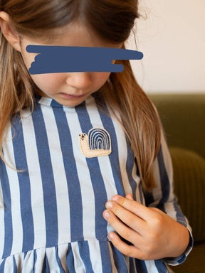 Shirt gestreift mit Aufnäher Schnecke von Halfbird