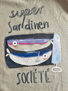 Detail randlosen Supersardinen XXL Bügelbild von Halfbird