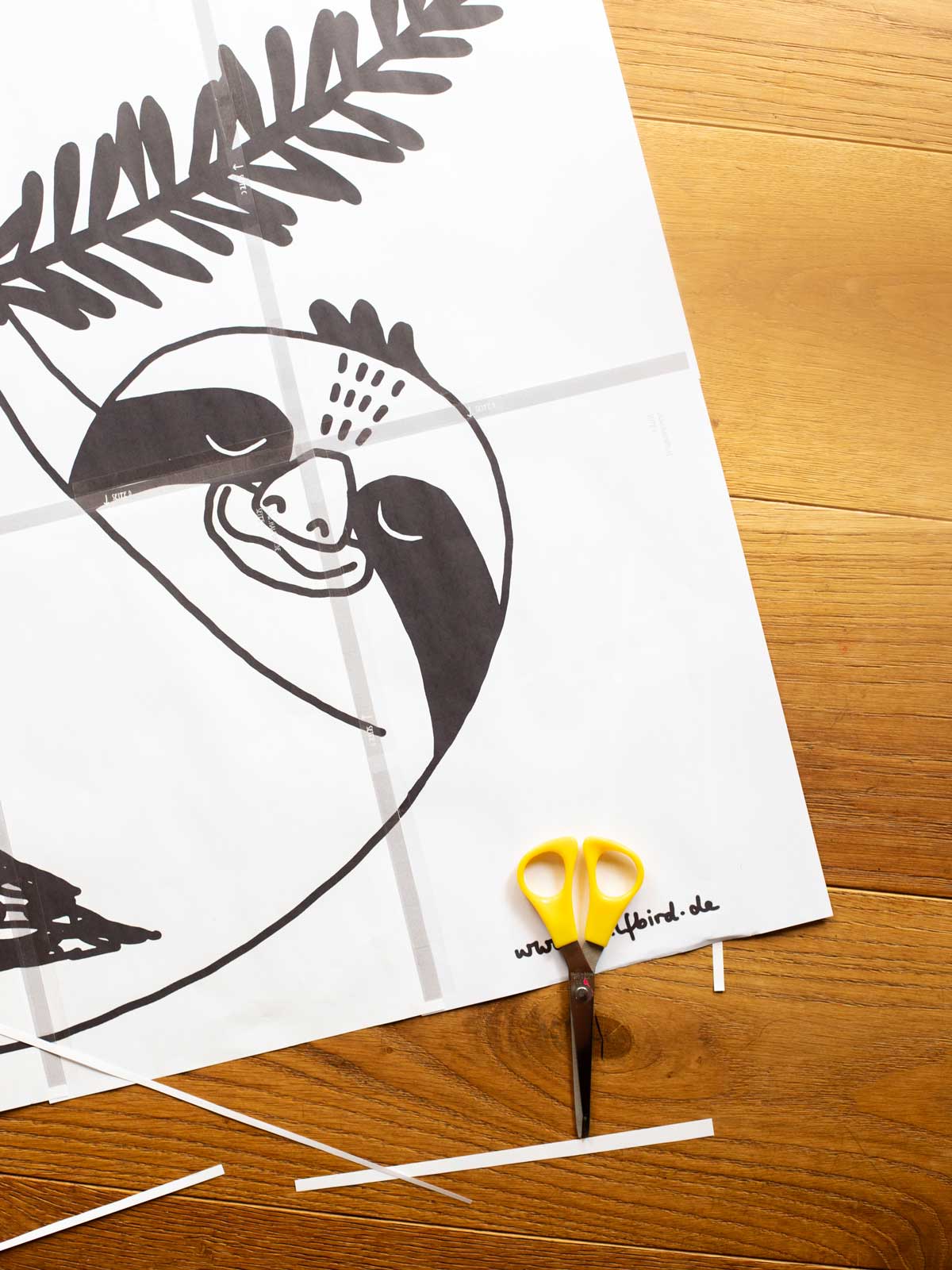 Malvorlage Fensterbild Faultier von Halfbird
