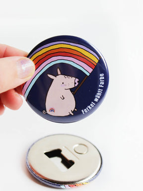 Flaschenöffner "Ferkel" | mit Kühlschrankmagnet