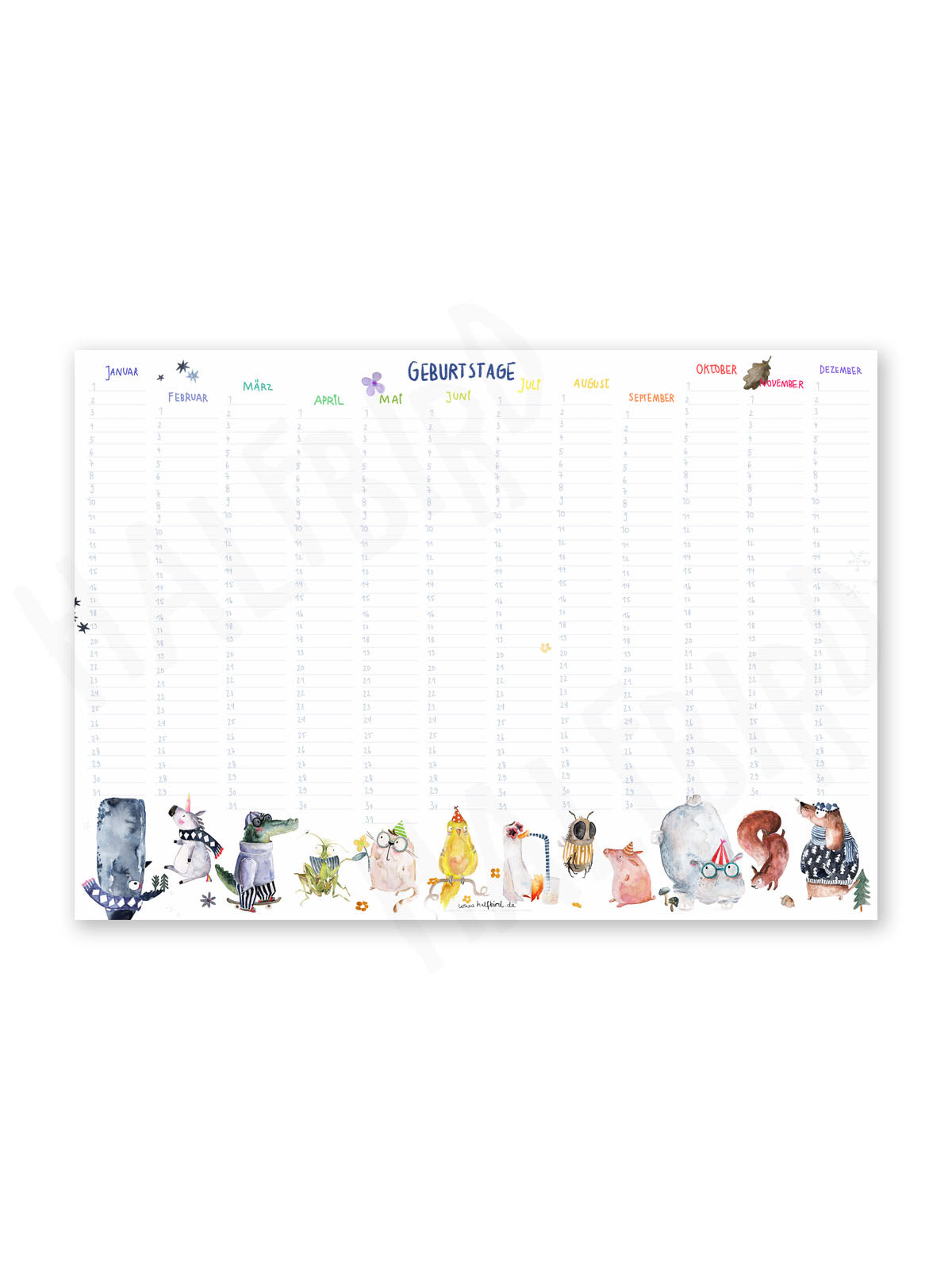 Geburtstagskalender DIN A2