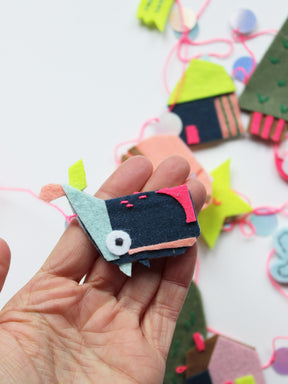 Filz Girlande - Papieranhänger | Bastelvorlage