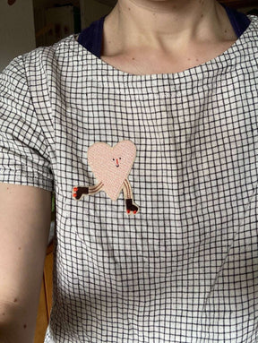 Aufnäher "Rollschuh Herz gefüllt" | Bügelflicken