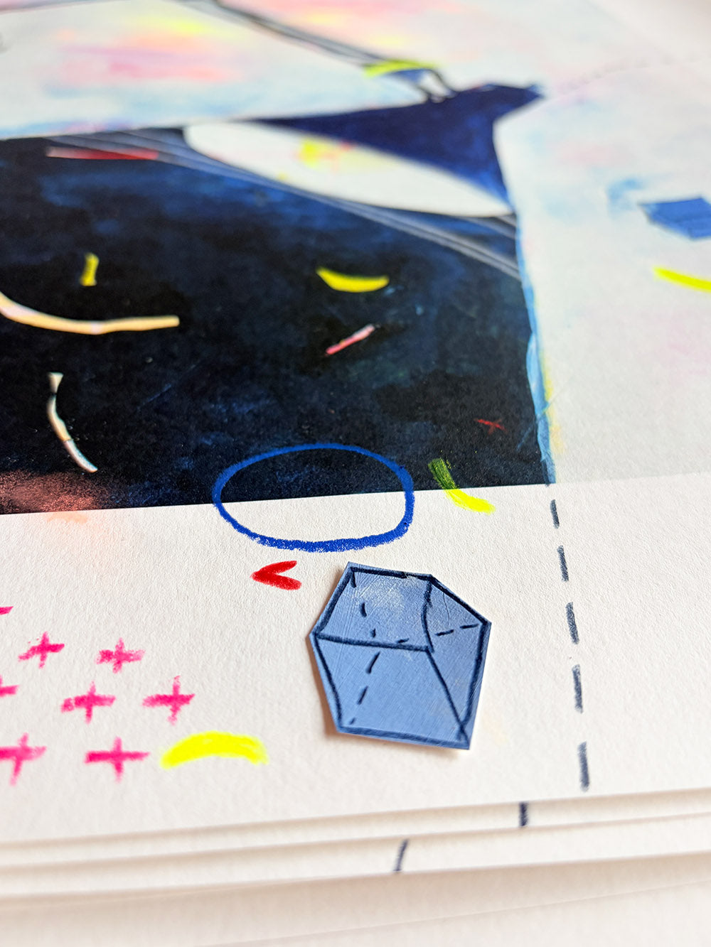 handbemalter Artprint "Licht an" 50x50cm