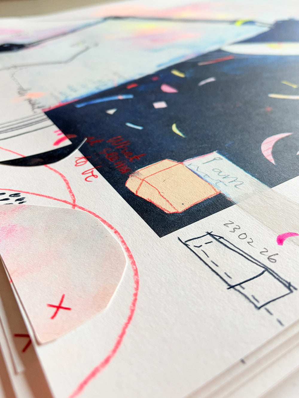 handbemalter Artprint "Licht an" 50x50cm