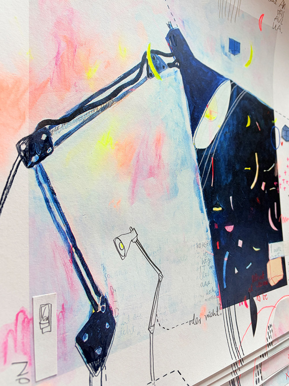 handbemalter Artprint "Licht an" 50x50cm