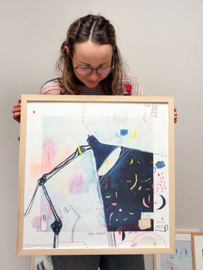 handbemalter Artprint "Licht an" 50x50cm