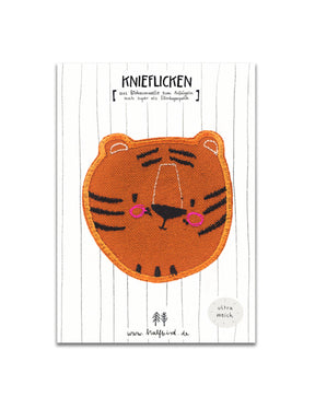 Knieflicken Tiger von Halfbird auf Karte mit Bügelanleitung