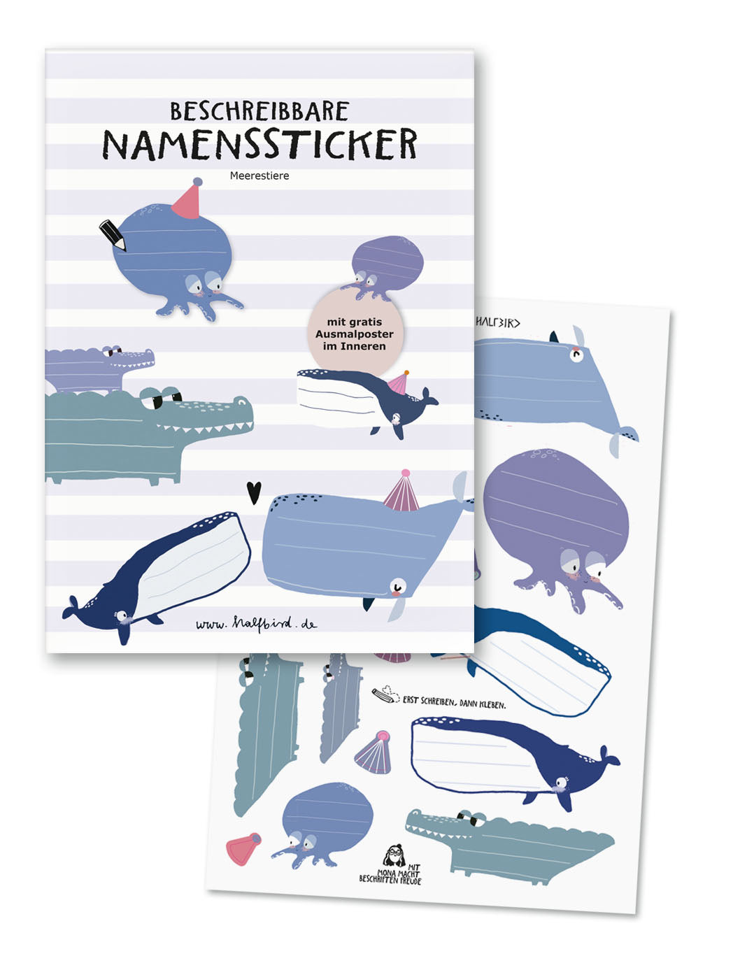 VORBESTELLUNG Namensetiketten Papier | Meerestiere