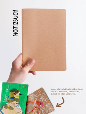 Notizbuch mit gestalteten Cover Seiten nach Tauben Malvorlage von Halfbird