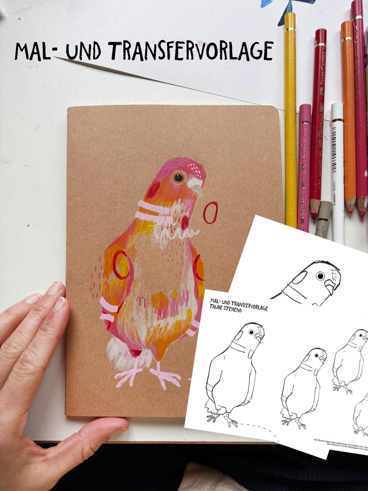 Mal- und Transfervorlage Tauben von Halfbird