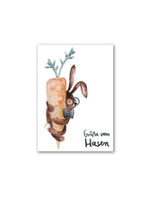 Postkarte "Osterhase mit Möhre"