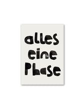 Postkarte mit typo alles eine phase von halfbird