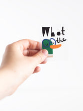 Hand mit randlosem Bügelbild What the duck von Halfbird