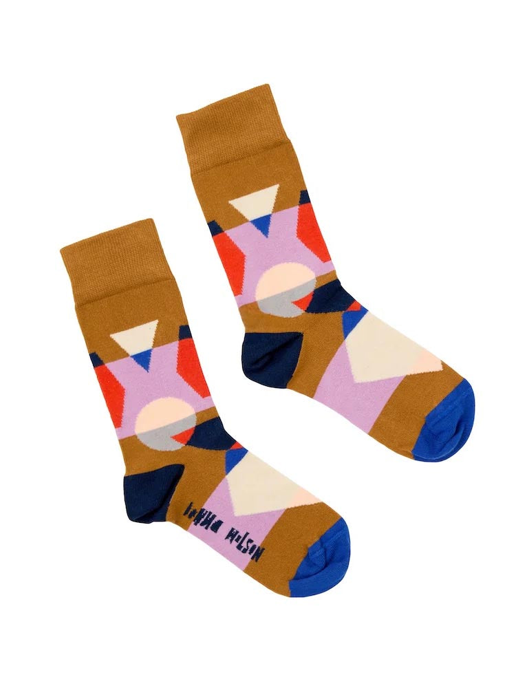 Socken "Kaleido" rost lila rot