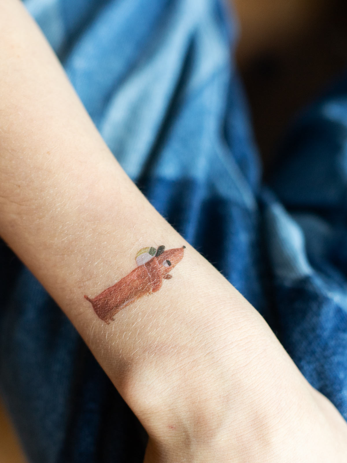 Dackel Detlef Tattoo auf Arm aus der Pocket Edition Coole Crew von Halfbird