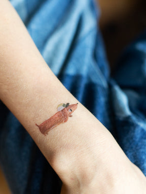 Dackel Detlef Tattoo auf Arm aus der Pocket Edition Coole Crew von Halfbird