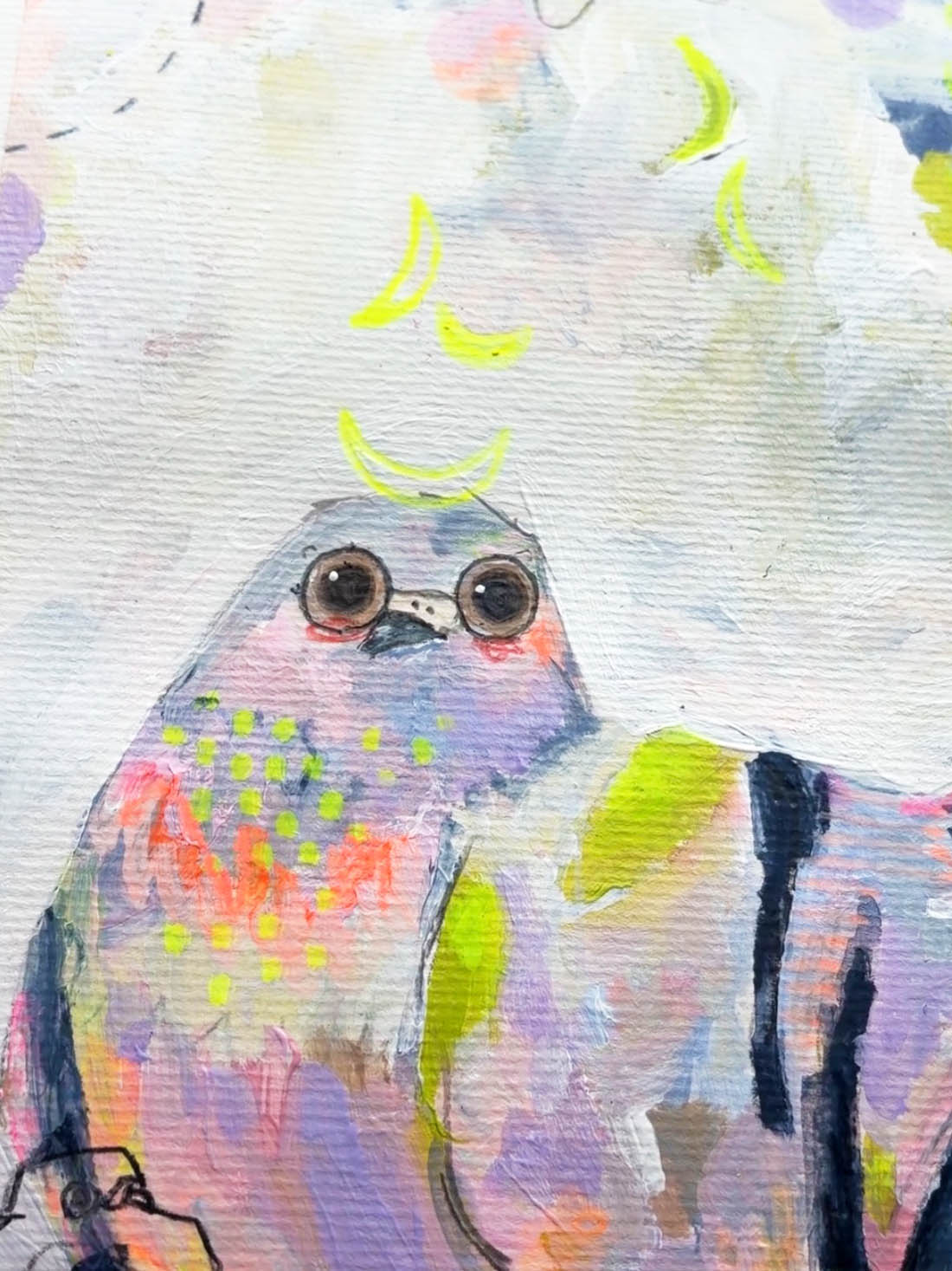 Taube gemalt nach Vorlage von Halfbird und mit Acrylfarbe von Amsterdam