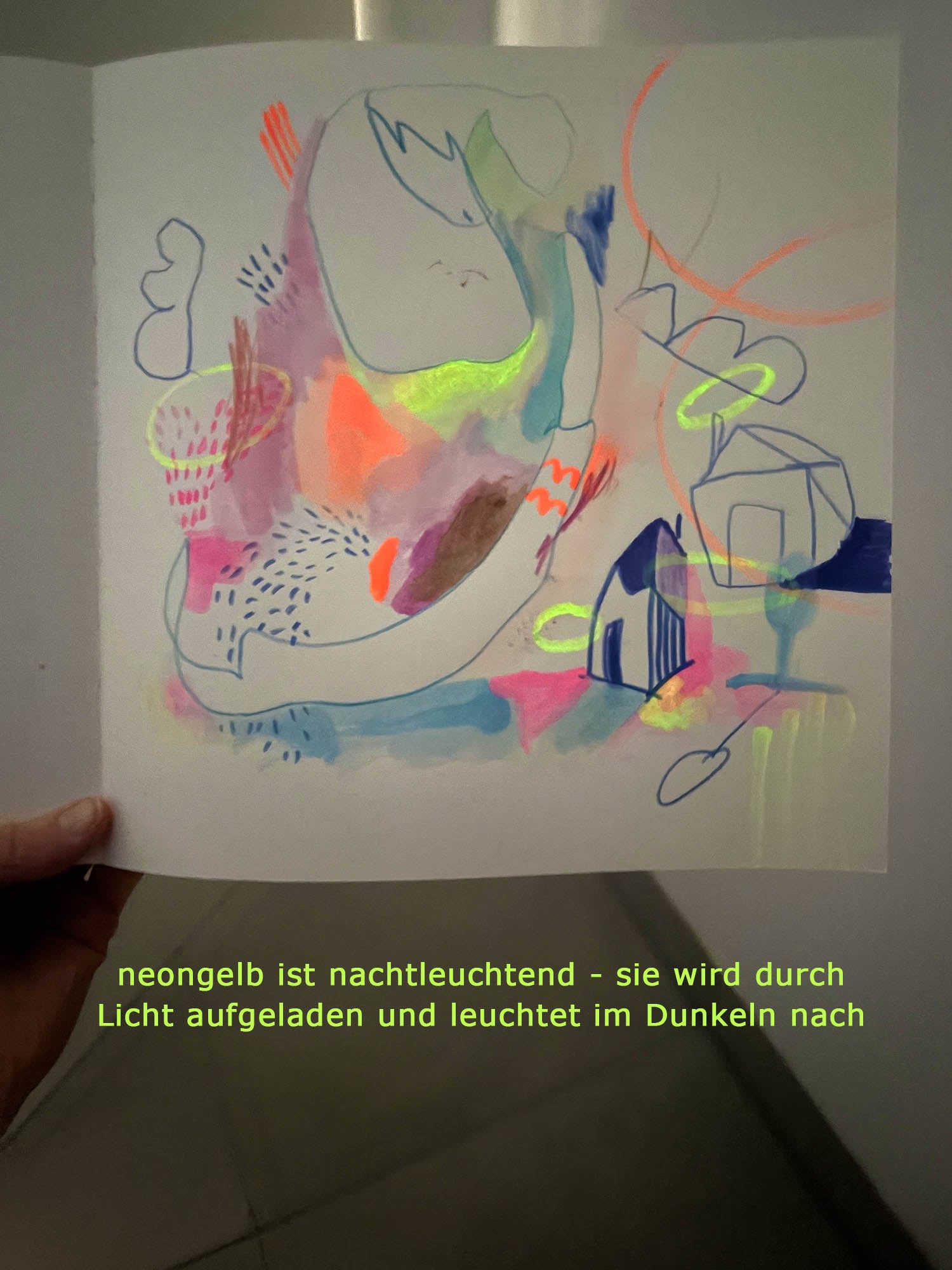 Details gemalt in Neongelb aus dem Aquarellfarbkasten  von Halfbird