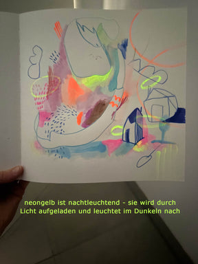 Details gemalt in Neongelb aus dem Aquarellfarbkasten  von Halfbird