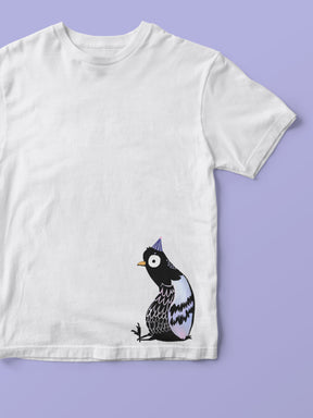 Shirt mit randlosem Bügelbild Taube sitzend von Halfbird