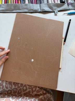 Postmappe vorgezeichnet mit Malvorlage Wal and Friends von Halfbird