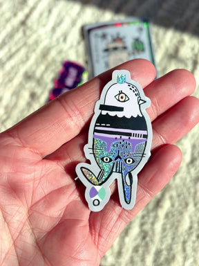 Glitzer Sticker "Taube - Hase"