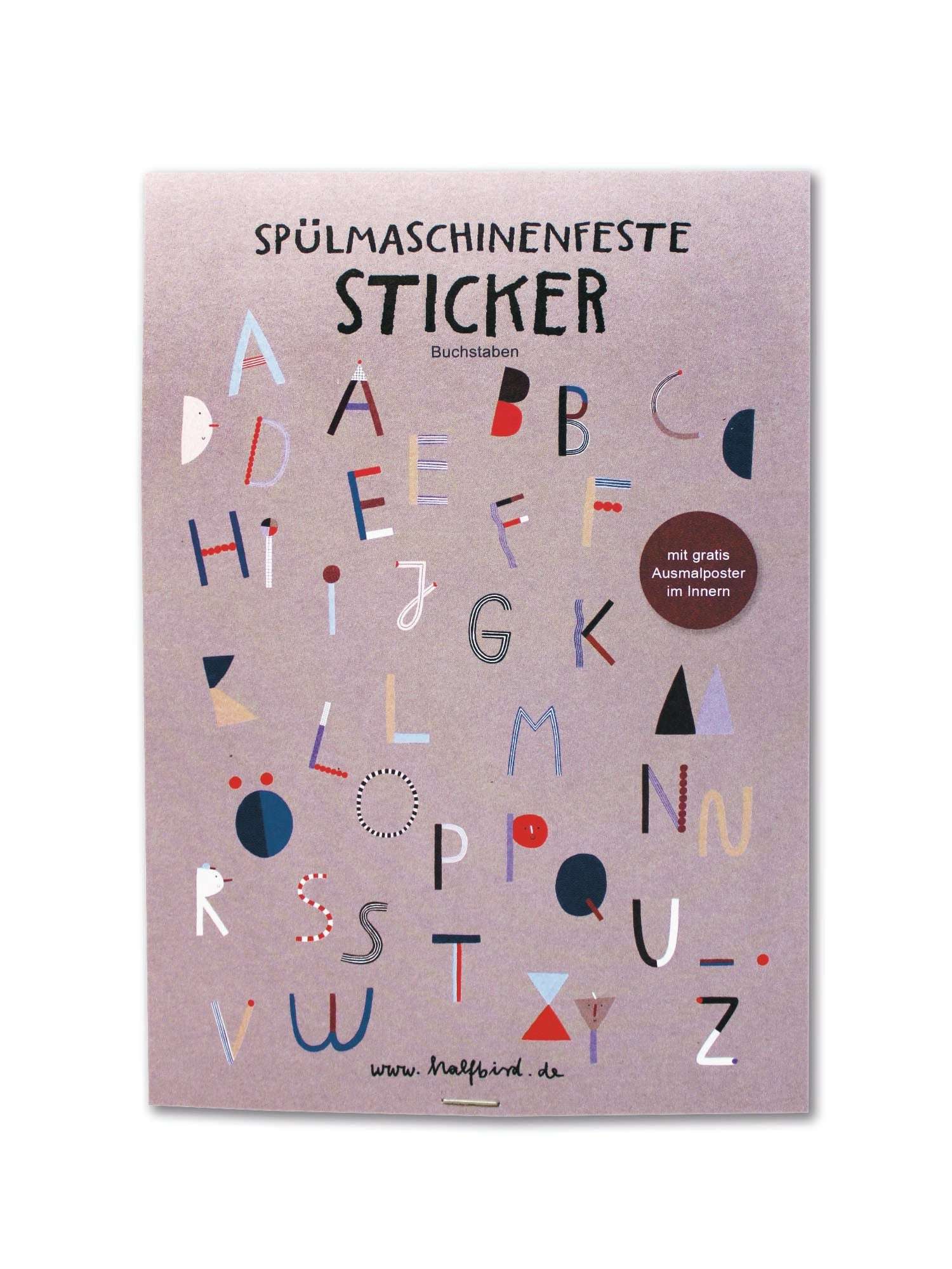 spülmaschinenfeste Aufkleber ABC