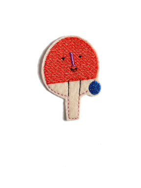 gestickter Patch Tischtennisschläger mit Motiv von Anna Katharina Jansen von halfbird