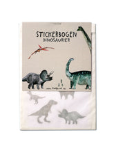 Stickerbogen Dinosaurier von haflbird in plastikfreier Produktverpackung aus Recyclingpapier